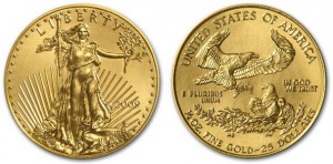 Золотая инвестиционная монета Орел американский, золото, 1/2 oz, АЦ, США, 15,55 гр., (0,5 oz)