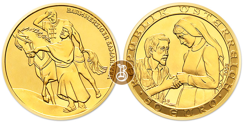 Благотворительность, золото, 10 гр., Австрия, 2000