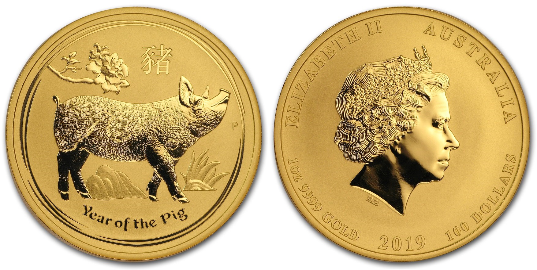 Свинья лунар, золото, 1 oz, Австралия, 2019