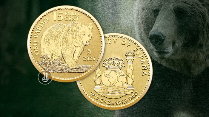 Новая золотая монета Испании «Бурый медведь»