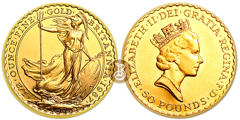 Британия, золото, 1/2 oz, Великобритания