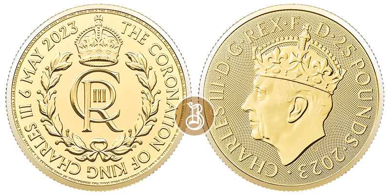 Коронация Карла III, золото, 1/4 oz, Великобритания,2023