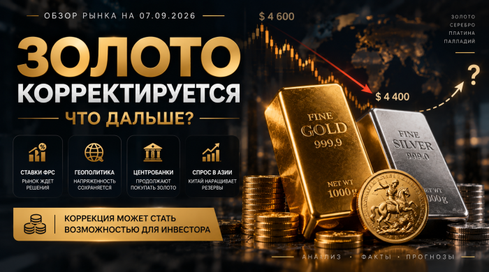 Обзор рынка драгоценных металлов на 7 сентября: золото корректируется после сильного августа
