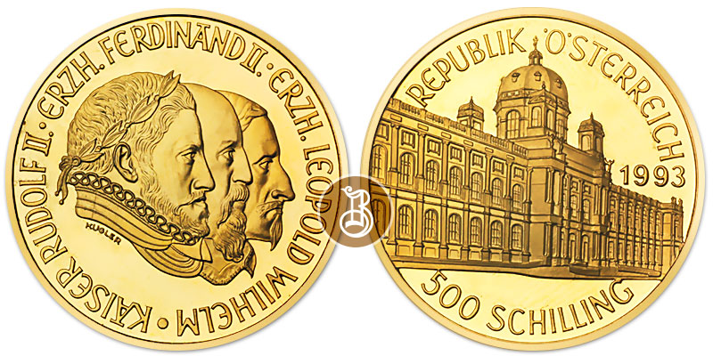 Музей истории искусств, золото, 8 г, Австрия, 1993