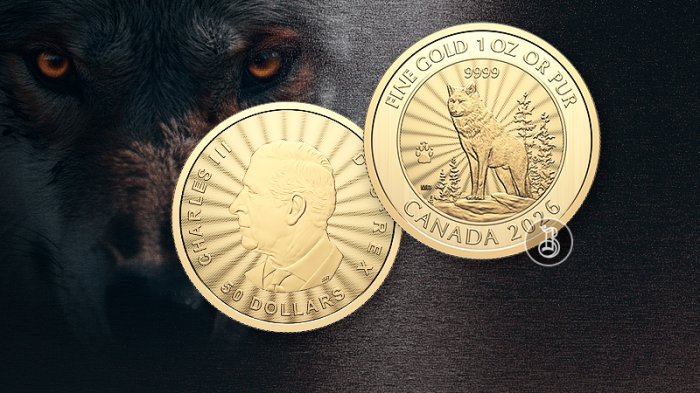 Монета 2026 года монетного двора Канады «Величественный волк»