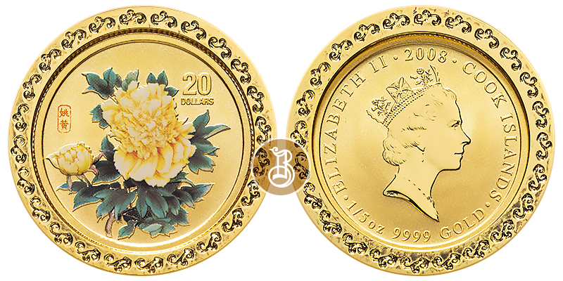 Пион - желтый, золото, о-ва Кука, 2008