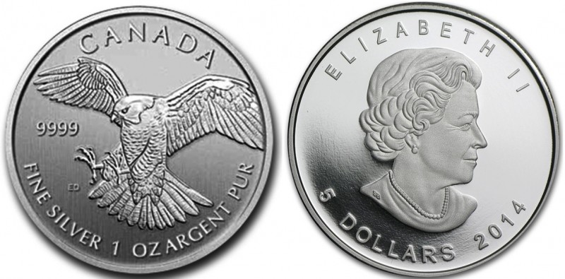 Сапсан, серебро, 1 oz, Канада
