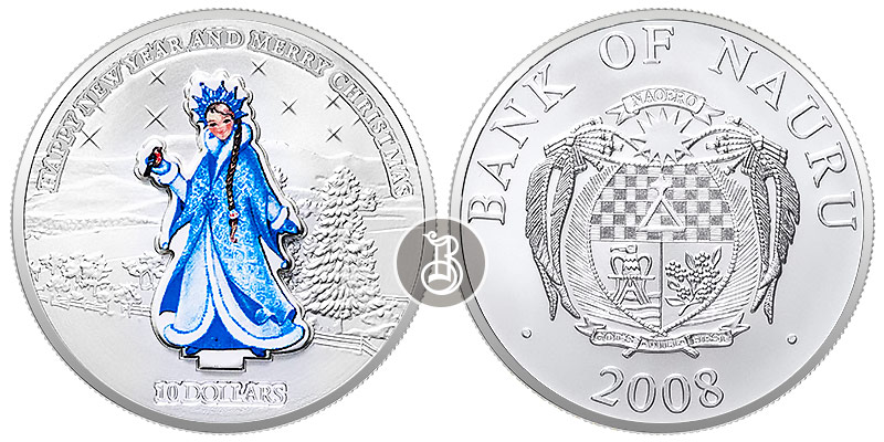 Снегурочка, серебро (трансформер), Науру, 2008