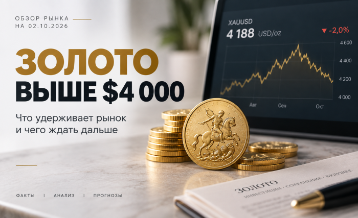 Золото начинает октябрь выше $4 000: почему рынок сохраняет устойчивость