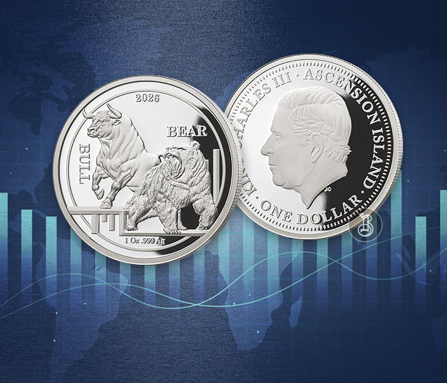 Серебряная монета «Бык и Медведь»