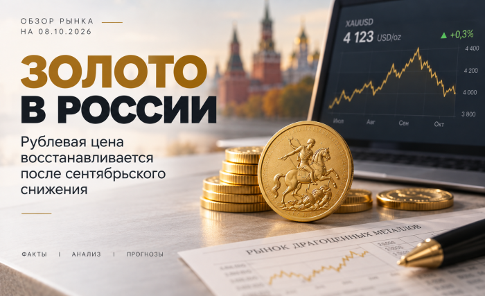 Золото в России на 8 октября: рублевая цена восстанавливается после сентябрьского снижения