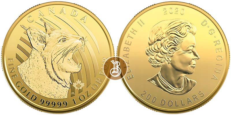 Рысь, золото, 1 oz, Канада, 2020