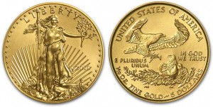 Золотая инвестиционная монета Орел американский, золото, 1/10 oz, АЦ, США, 3,11 гр., (0,1 oz)