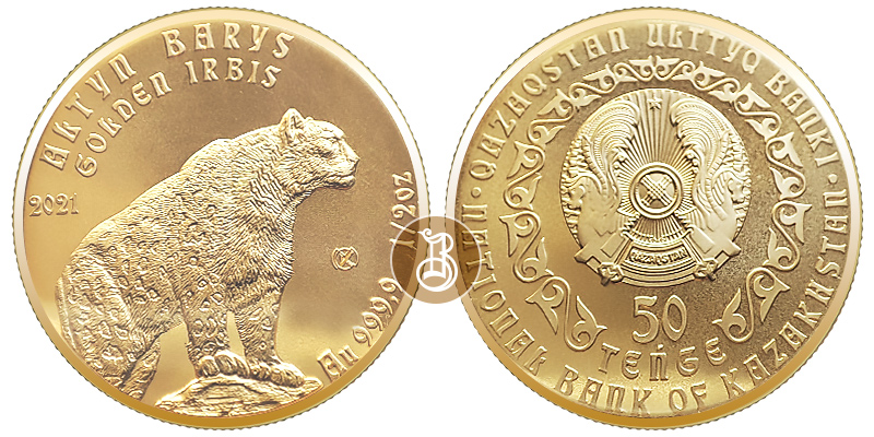 Барс, золото, 1/2 oz, Казахстан