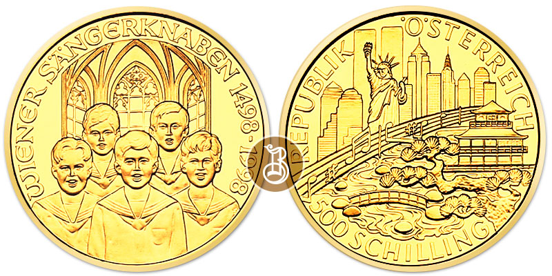 Венский хор, золото, 8 гр., Австрия, 1998