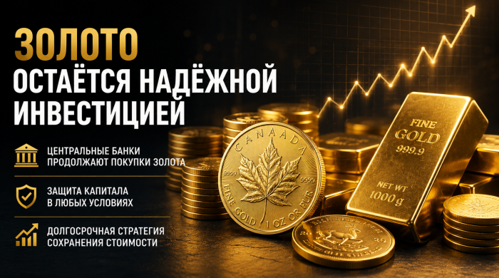 Золото остается надежной инвестицией