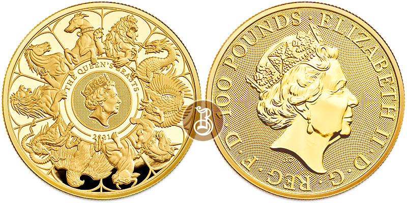 10 зверей королевы золото, 1 oz, Великобритания, 2018