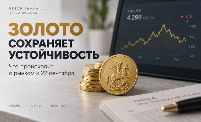 Золото сохраняет устойчивость: что происходит с рынком к 22 сентября