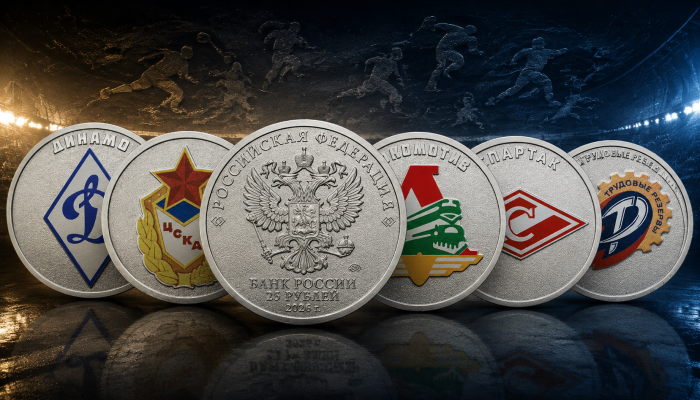 Легендарные спортивные общества на новых монетах Банка России