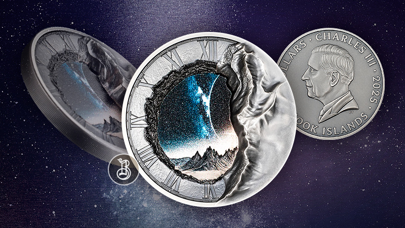 Портал времени на серебряной монете Портал времени на серебряной монете