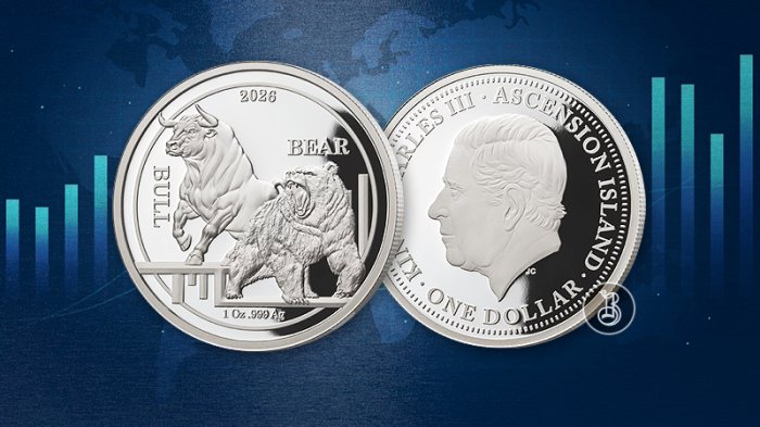 Серебряная монета «Бык и Медведь»