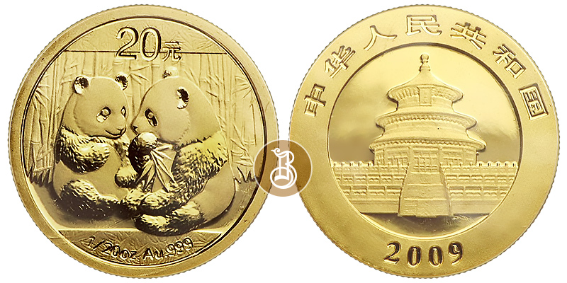 Панда китайская, золото, 1/20 oz, Китай