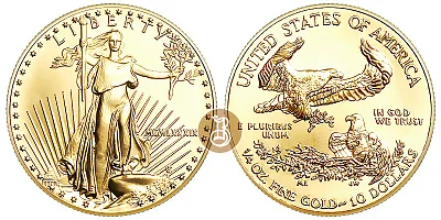 Орел американский, золото, 1/4 oz, ПРУФ, США