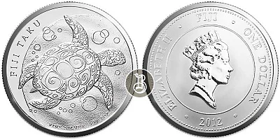 Серебряная инвестиционная монета Черепаха, серебро, 1oz, Фиджи, 31,1 гр., (1 oz)
