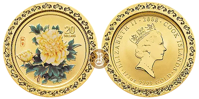 Пион - желтый, золото, о-ва Кука, 2008