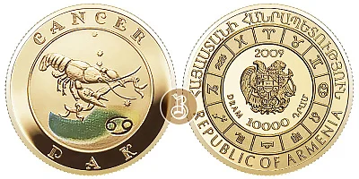 Рак, золото, 1/4 oz, Армения, 2009