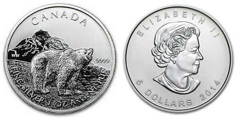 Монета Медведь гризли