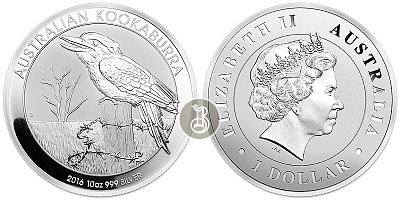 Кукабарра, серебро, 1 oz, Австралия