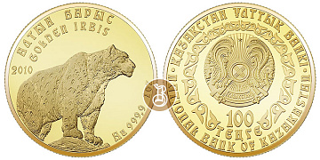 Золотая инвестиционная монета Барс, золото, 1 oz, Казахстан, 31,1 гр., (1 oz)