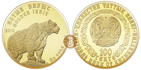 Золотая инвестиционная монета Барс, золото, 1 oz, Казахстан, 31,1 гр., (1 oz)