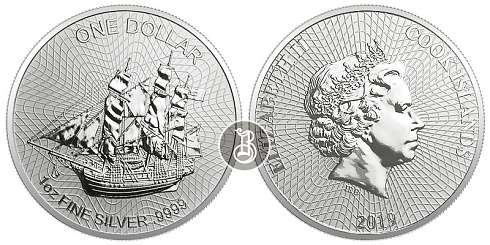 Монета Корабль - парусник Баунти