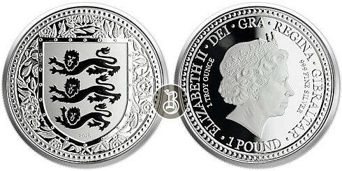 Монета Королевский герб Англии