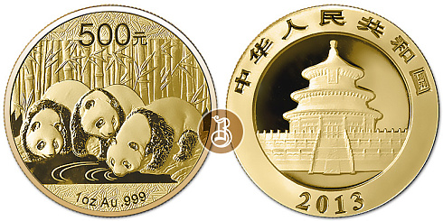 Золотая инвестиционная монета Панда китайская, золото, 1 oz, Китай, 31.103 гр., (1 oz)