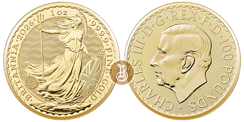 Золотая инвестиционная монета Британия, золото, 1 oz, Великобритания, 31,1 гр., (1 oz)