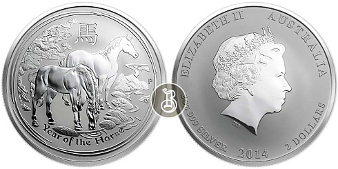 Монета Год Лошади.2 унции