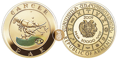 Рак, золото, 1/4 oz, Армения, 2009