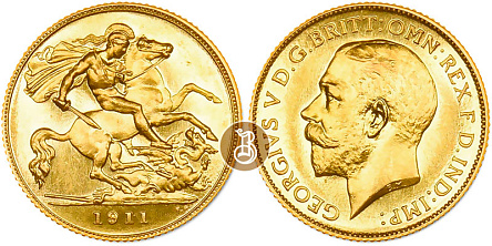 Монета Соверен Георг V
