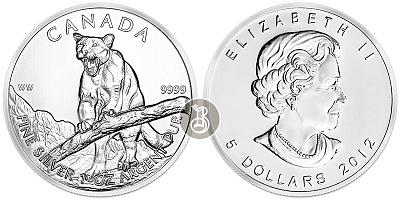 Пума канадская, серебро, 1 oz, Канада 2012