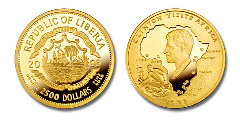 Монета Визит Клинтона в Африку