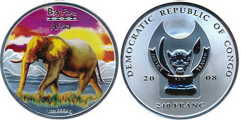 Монета Африканский слон