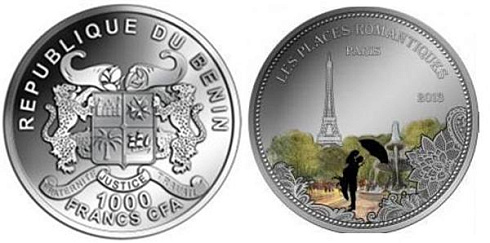 Монета LES PLACES ROMANTIQUES (Париж),