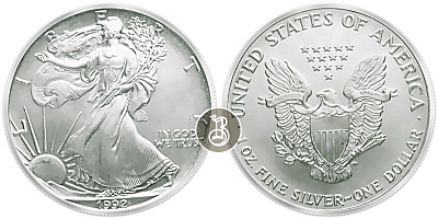 Серебряная инвестиционная монета Орел американский, серебро, 1 oz, США, 31,1 гр., (1  oz)