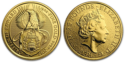 Монета Грифон Эдварда III. 1/4 унции
