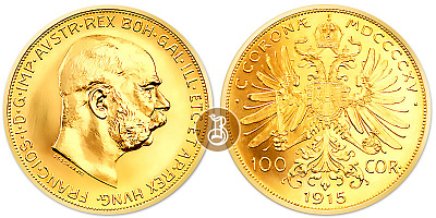 Монета 100 крон. Франц Иосиф I. (Рестрайк)