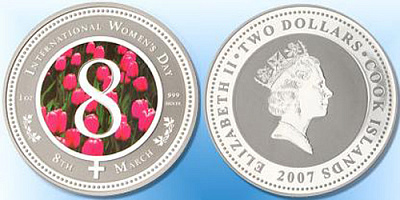 Монета 8 марта