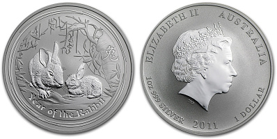 Монета Год кролика